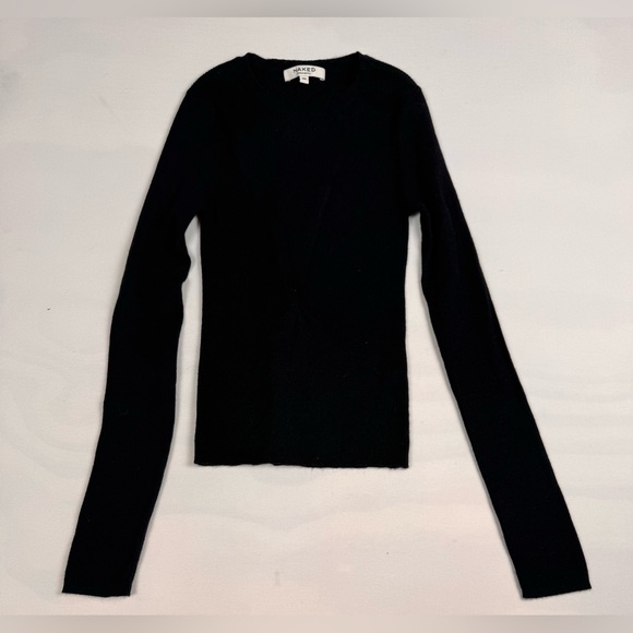 Naked Cashmere Amber Ribbed Long Sleeve Crewneck Sweater Black Women’s XS - Picture 2 of 6